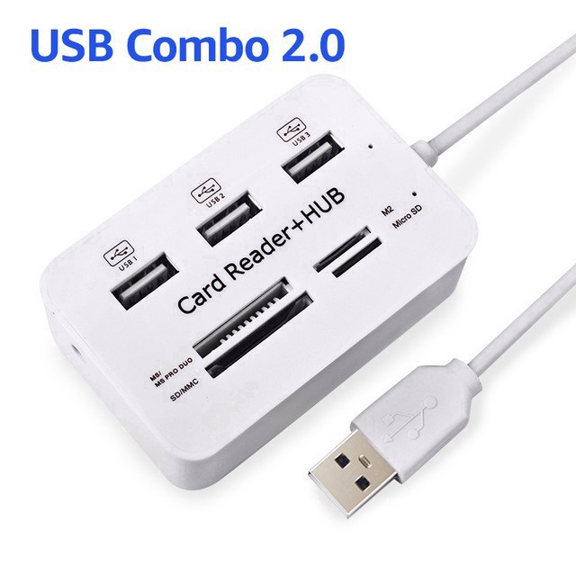 [MUMU] Bộ chia ba cổng USB 3.0 /2.0 kiêm đầu đọc thẻ nhớ tốc độ cao