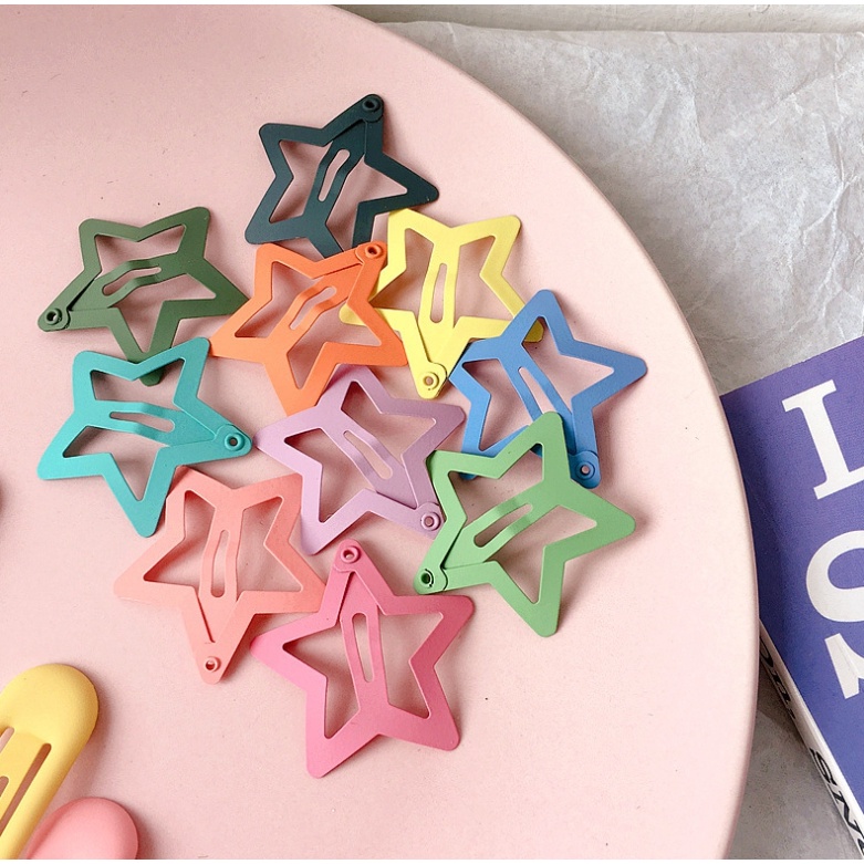 RẺ VÔ ĐỊCH  combo, bộ 6 chiếc cặp tóc bấm hình ngôi sao nhiều màu sắc xinh xắn