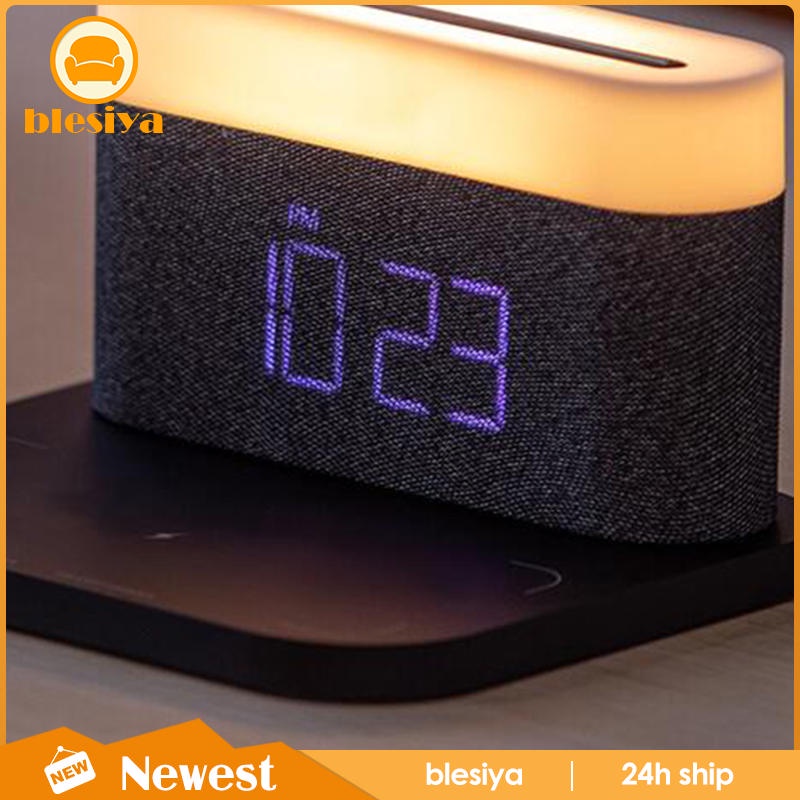 Bộ Sạc Không Dây Tích Hợp Đồng Hồ Báo Thức Kỹ Thuật Số 3 Trong 1 Có Đèn LED Ban Đêm