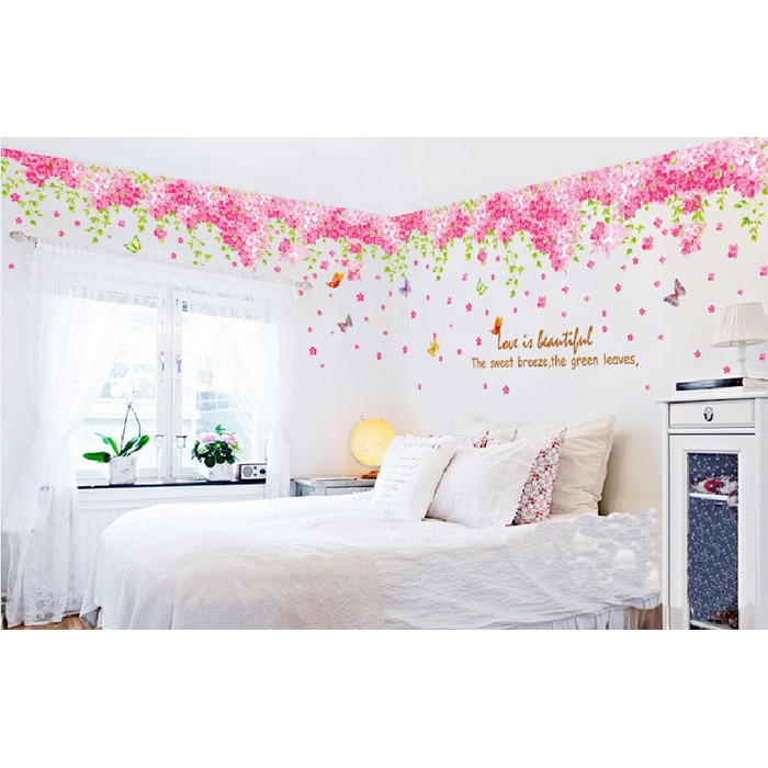 Decal dán tường Vườn hoa anh đào(dài 2m5) | BigBuy360 - bigbuy360.vn