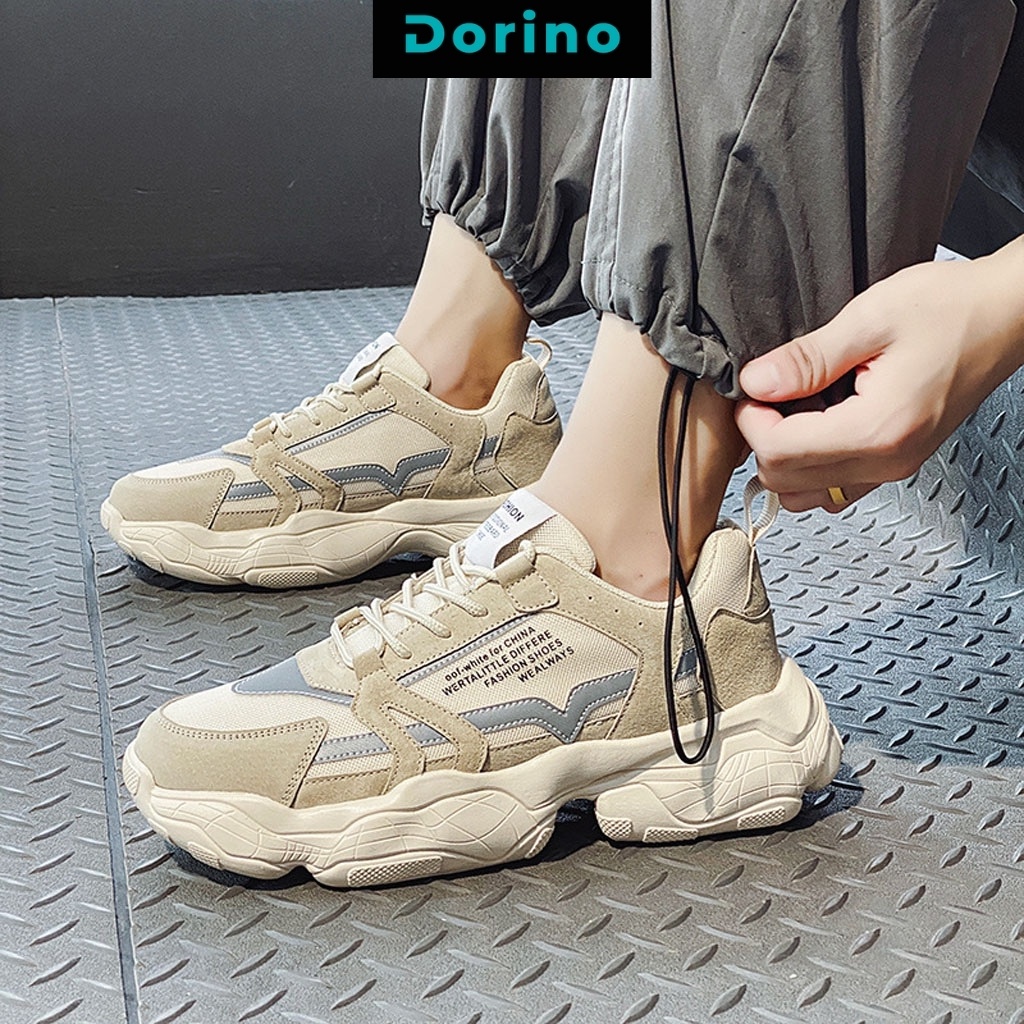 Giày sneaker nam độn đế cao cấp cổ thấp buộc dây thoáng khí mới hot cực phong cách  size 39 đến 43 DORINO 41