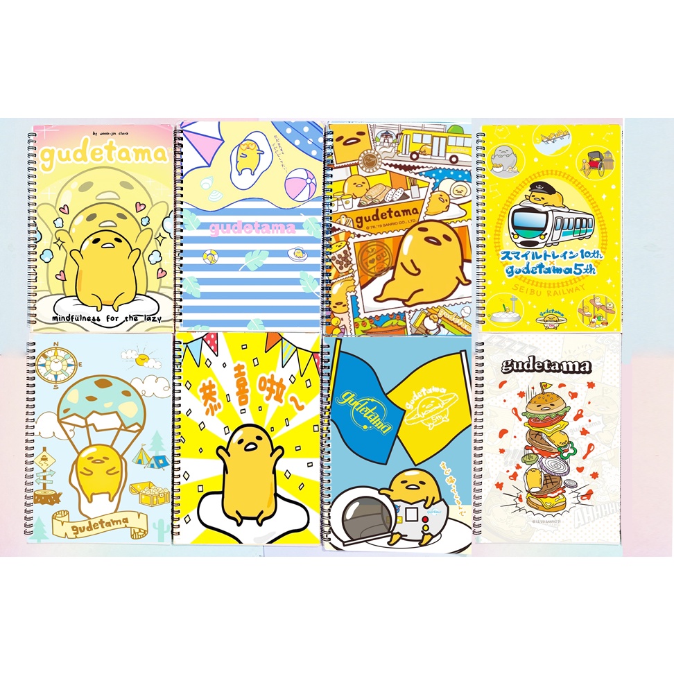 Sổ lò xo trứng lười SLX40 gudetama 100 trang 14x20cm sổ A5