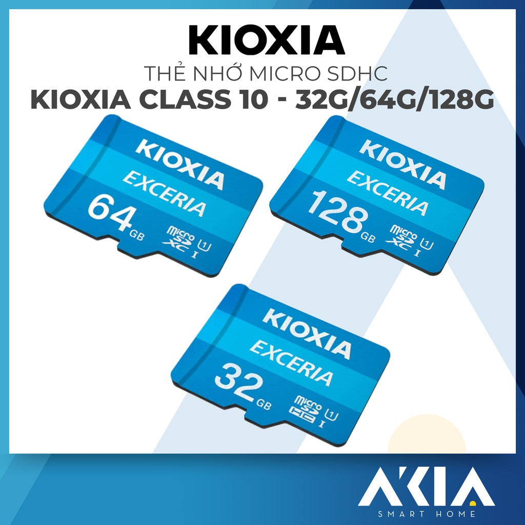Thẻ nhớ Micro SDHC Exceria Toshiba Kioxia Class 10 Dung Lượng 32/64/128GB, phù hợp cho camera, máy quay phim, điện thoại
