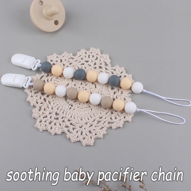 Bộ 2 Đồ Chơi Kẹp Núm Vú Giả Bằng Silicone Cho Bé Sơ Sinh Mọc Răng