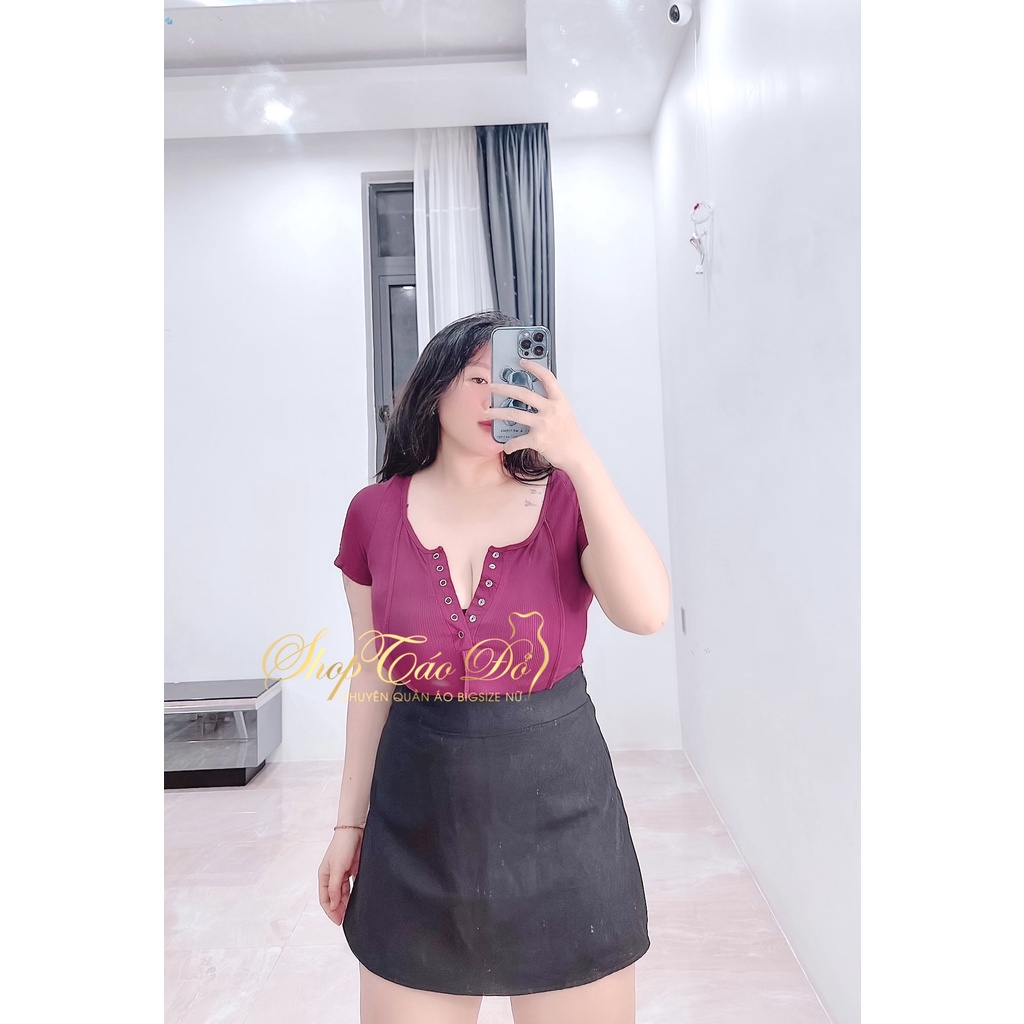 (TÁO ĐỎ BIGSIZE 55-90KG) ÁO GÂN NÚT CO GIÃN ÔM NGỰC SEXY A256 ( ẢNH THẬT SHOP CHỤP 100%)