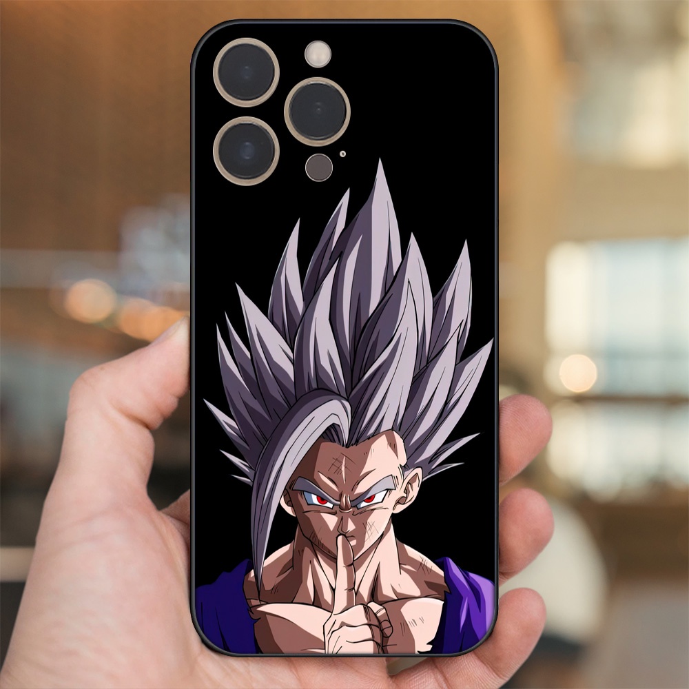 Ốp lưng iPhone 13 Pro dẻo đen cạnh vuông in hình Gohan Dragon Ball