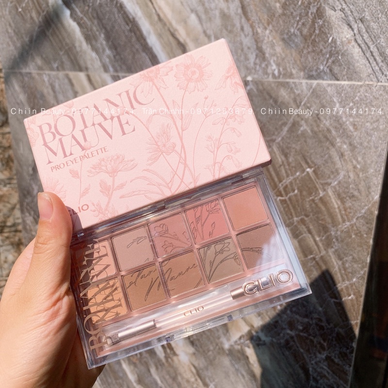 Có kèm cọ mắt - Bảng phấn mắt CLIO Eye Palette màu số 09 Botanic Mauve tone hồng nâu