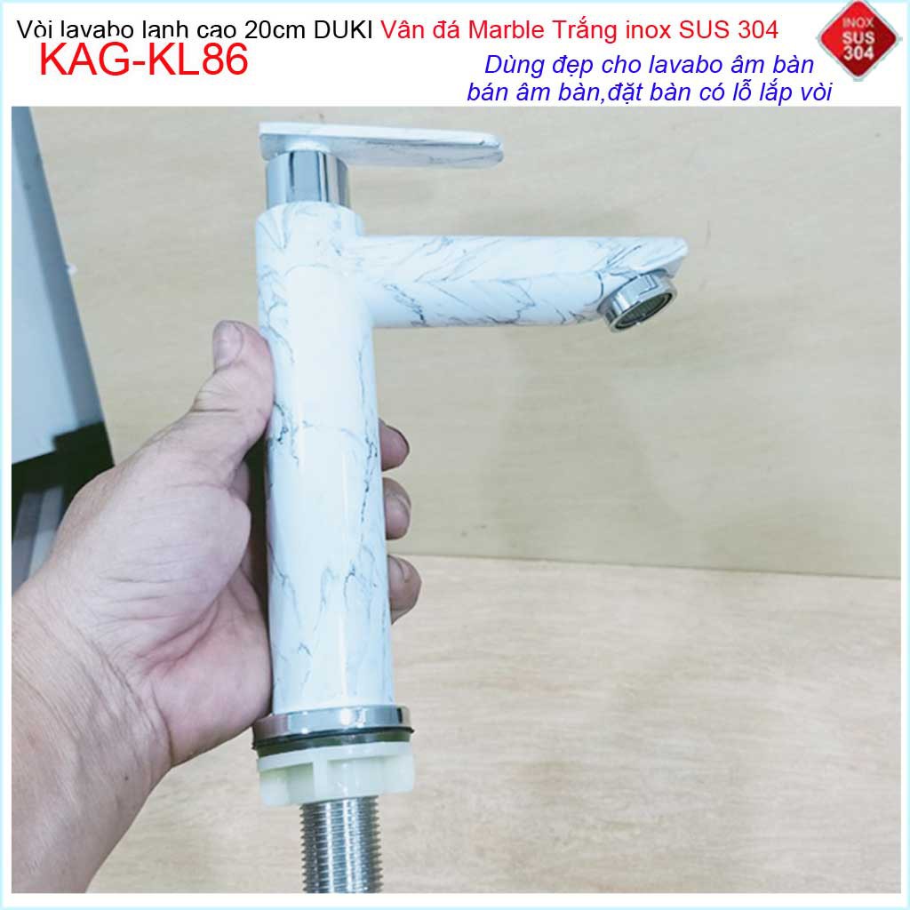 Vòi lavabo vân đá marble Duki KAG-KL86, vòi lavabo lạnh marble thủ công cao cấp cao 20cm