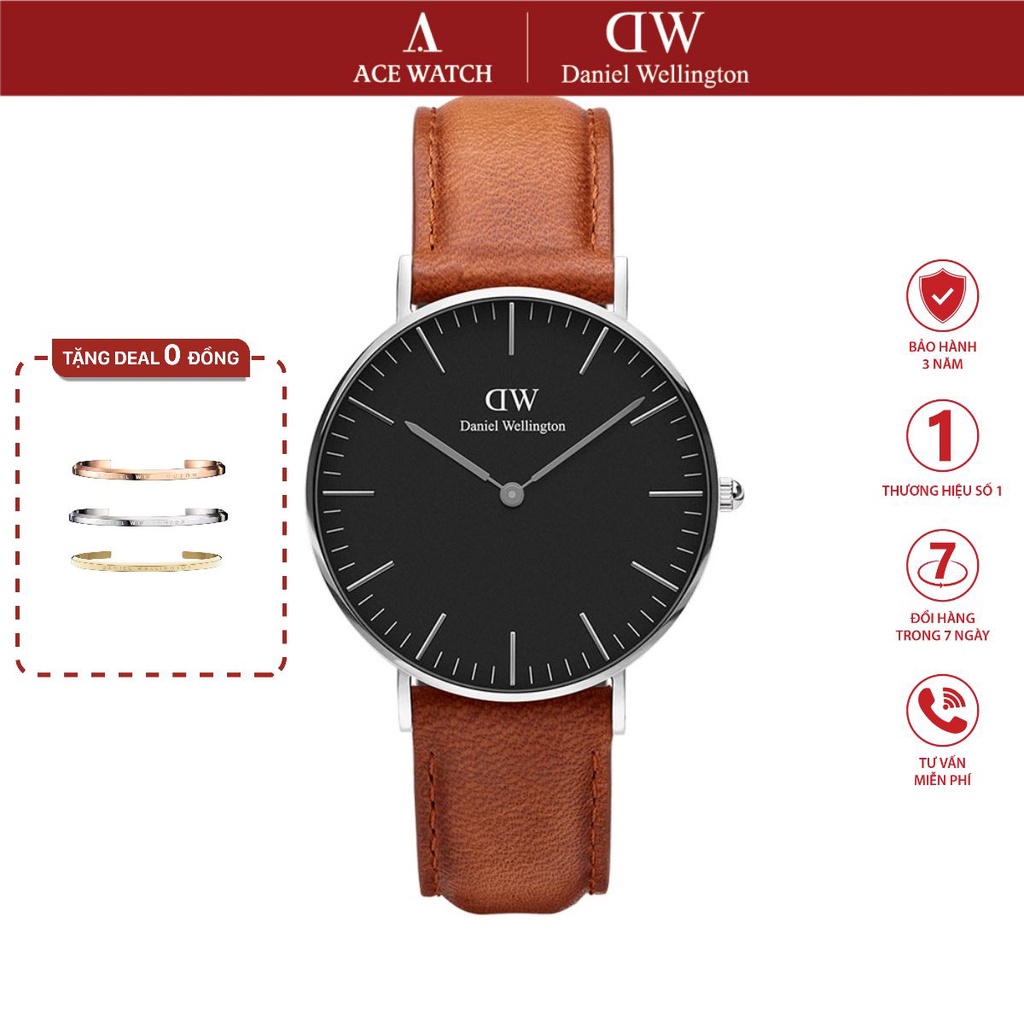 Đồng hồ Nam, Nữ Daniel Wellington dây da - Classic Durham 36mm DW00100144