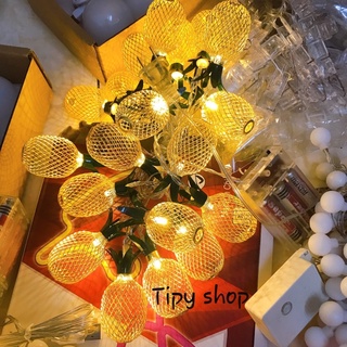 Dây đèn led trái dứa vàng độc đáo-3m pin/điện/usb