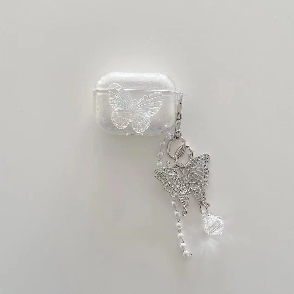 Vỏ Bảo Vệ Hộp Sạc Tai Nghe Bluetooth Không Dây Airpods 1 2 Pro 2 3 Bằng TPU Mềm Họa Tiết Bướm 3D 2022