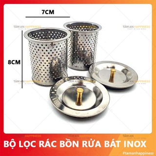 Bộ lọc rác bồn rửa chén kèm nắp đậy bằng inox chống han gỉ