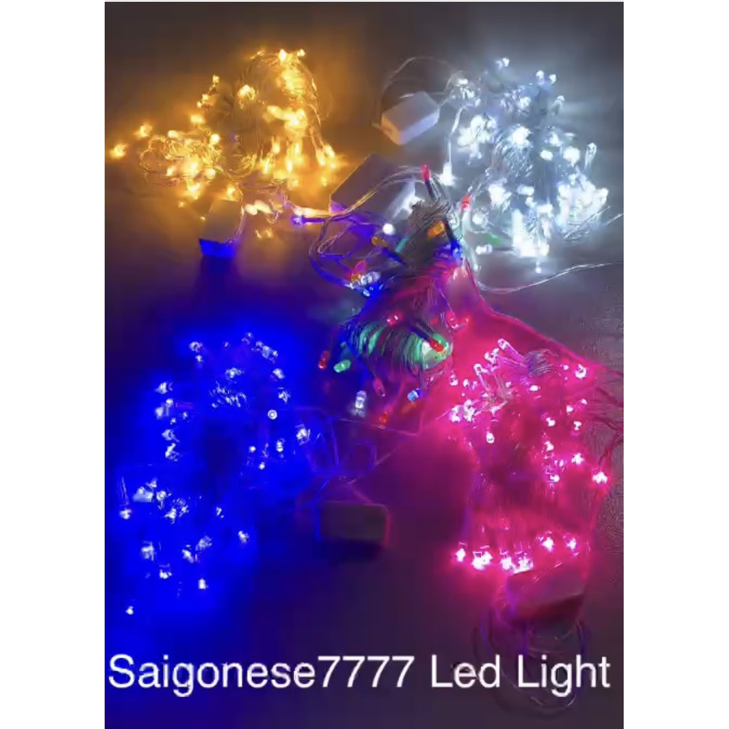 Đèn Led Xài Điện Không Chớp Nháy 8M 50 Đèn Đom Đóm Fairy Light Quấn Cây Sân Vườn Trang Trí Tiệc Lễ Tết Noel Màu Trắng