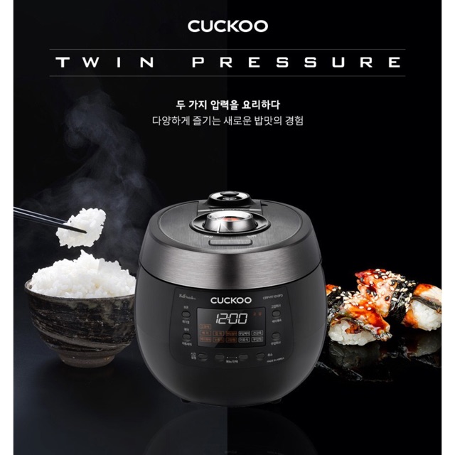 Nồi cơm điện tử áp suất kép Cuckoo CRP-RT1010FD 1.8L - Đen, Trắng, Vàng
