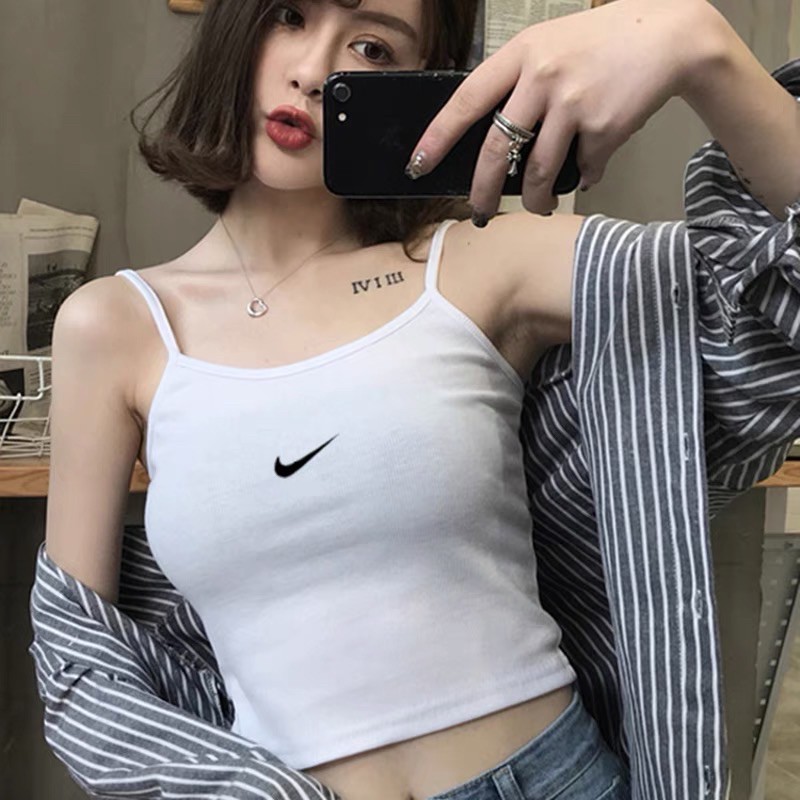 [Mã WASKT410K giảm 10K đơn 50K] ÁO CROPTOP HAI DÂY LOGO THÊU N.K / ÁO DÂY HÀN QUỐC | BigBuy360 - bigbuy360.vn