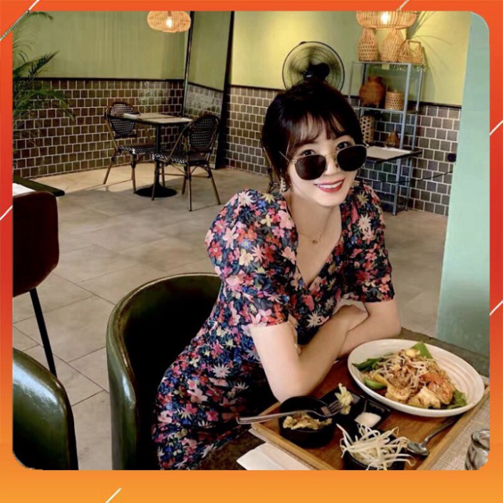 ( hotttt ) Đầm body dáng ôm in hoa 3D siêu xinh, cổ cách điệu sang trọng đi tiệc, đi chơi, cà phê cao cấp - Thời Trang (