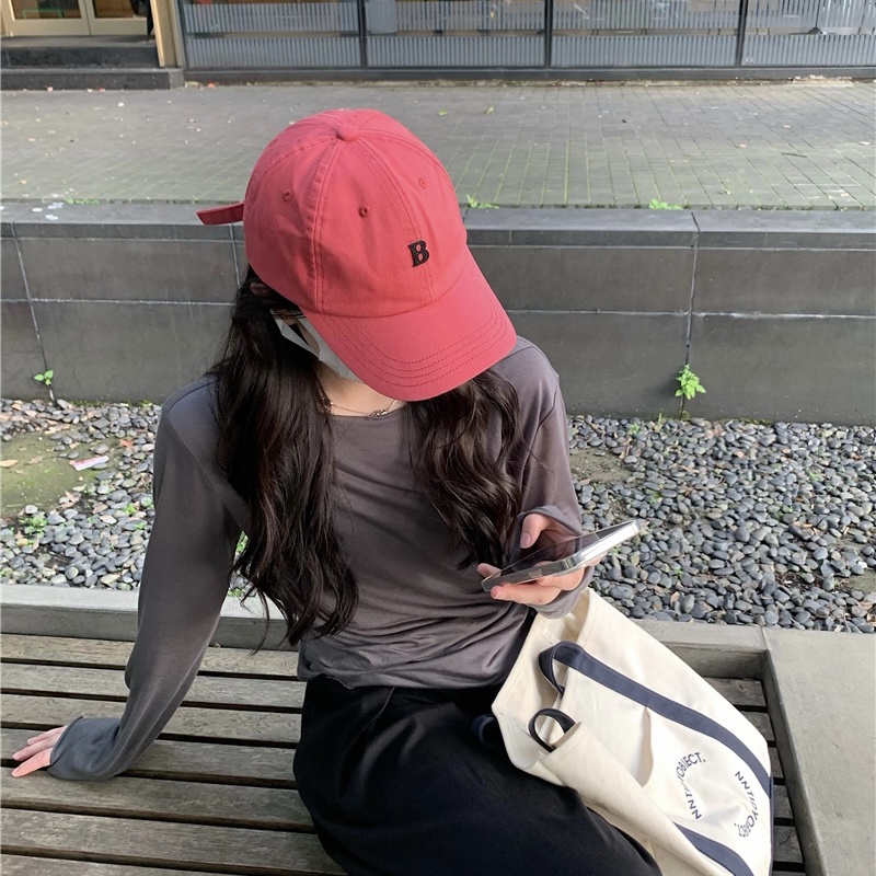 Mũ lưỡi trai MG STUDIO thêu chữ B tùy chọn màu sắc