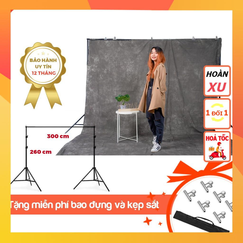 Khung giá treo chữ U phông nền chụp ảnh, đạo cụ chụp ảnh quay video lookbook, ảnh cưới, livestream 2m6x3m - TiTi Decor