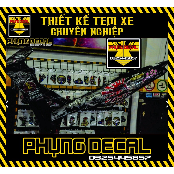 ( Quí khách vui lòng mang ra tiệm cho thợ dán ) Tem sirius samurai đen