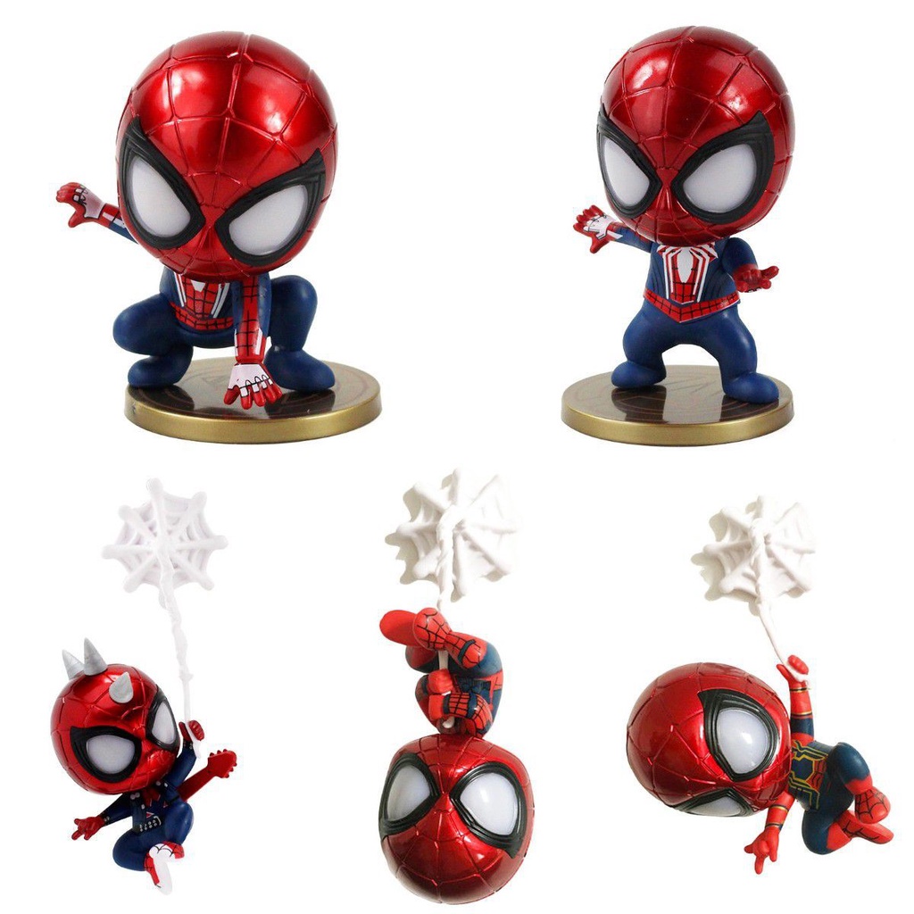 Set 3/5/3/1 Mô Hình Người Nhện Phiên Bản Q Dùng Để Trang Trí Ô Tô