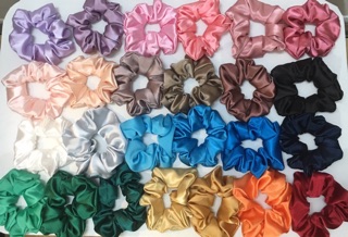 Scrunchies các màu vải phi bóng