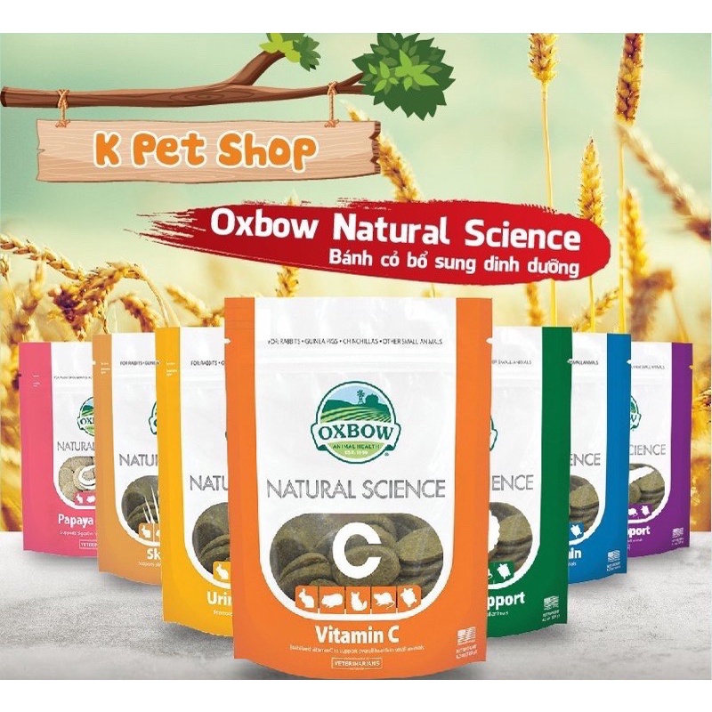 NATURAL SCIENCE OXBOW Bịch Nguyên  FREE SHIP  Viên Hỗ Trợ Dinh Dưỡng cho guinea pig, thỏ, chinchilla ...