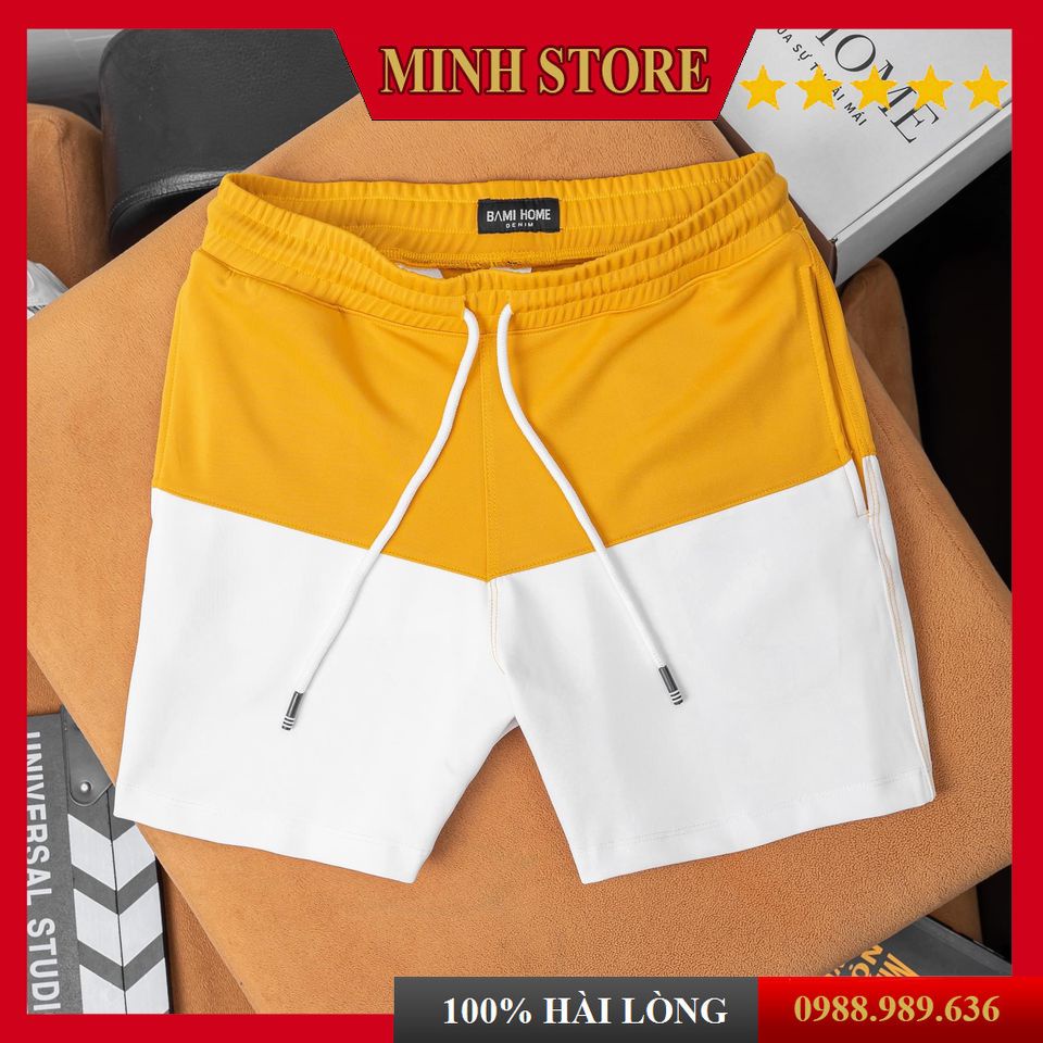 Quần short nam thể thao chất cotton dày dặn, Quần đùi nam phối màu mặc nhà đi chơi tập gym QD03 - Minhstore