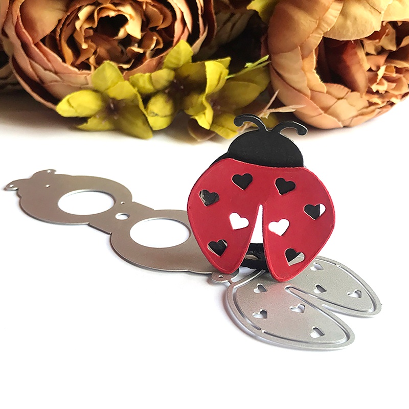 Khuôn Cắt Giấy Kim Loại Hình Bọ Rùa Xinh Xắn Thẻ