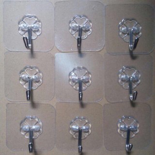Set 10 móc dính tường treo đồ trong suốt siêu chắc