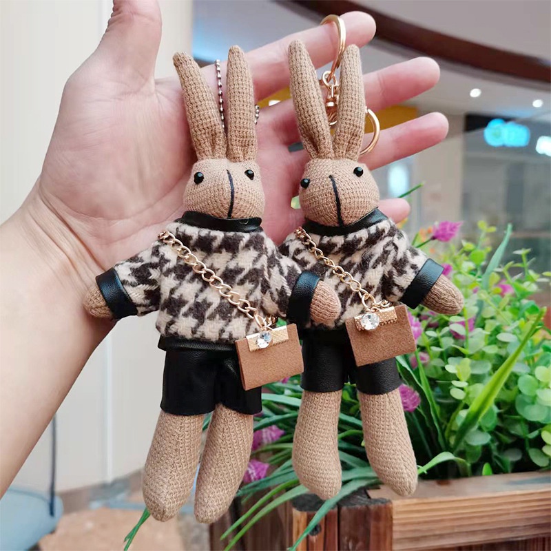 Móc Khóa Hình Thỏ Nhồi Bông 20cm Xinh Xắn Dễ Thương
