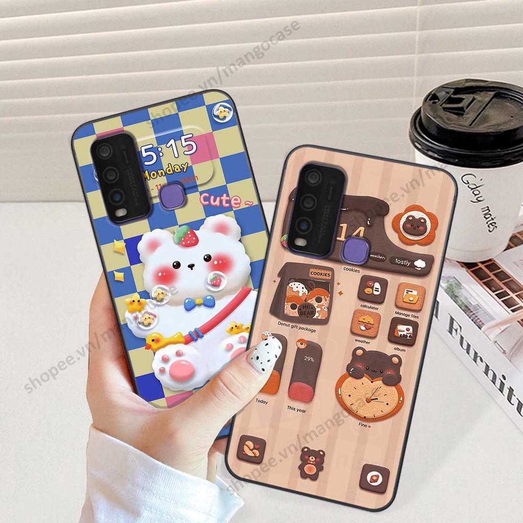 Ốp lưng Vivo Y30 / Y50 hình gấu, thỏ, đồng hồ cute dễ thương