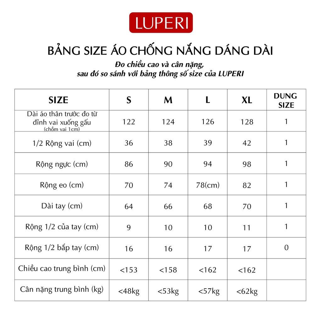 Áo Chống Nắng Nữ Toàn Thân 2 Lớp Dáng Dài LUPERI Vải Kim Cương Thông Hơi, Chống Mọi Tia UV ACN02