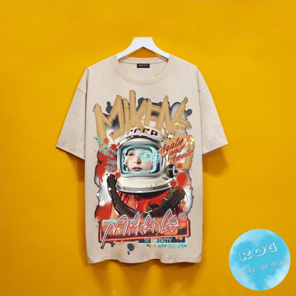 Áo thun tay lỡ MIKENCO Phi hành gia Streetwears SG , Áo thun unisex nam nữ from rộng oversize chất liệu cotton