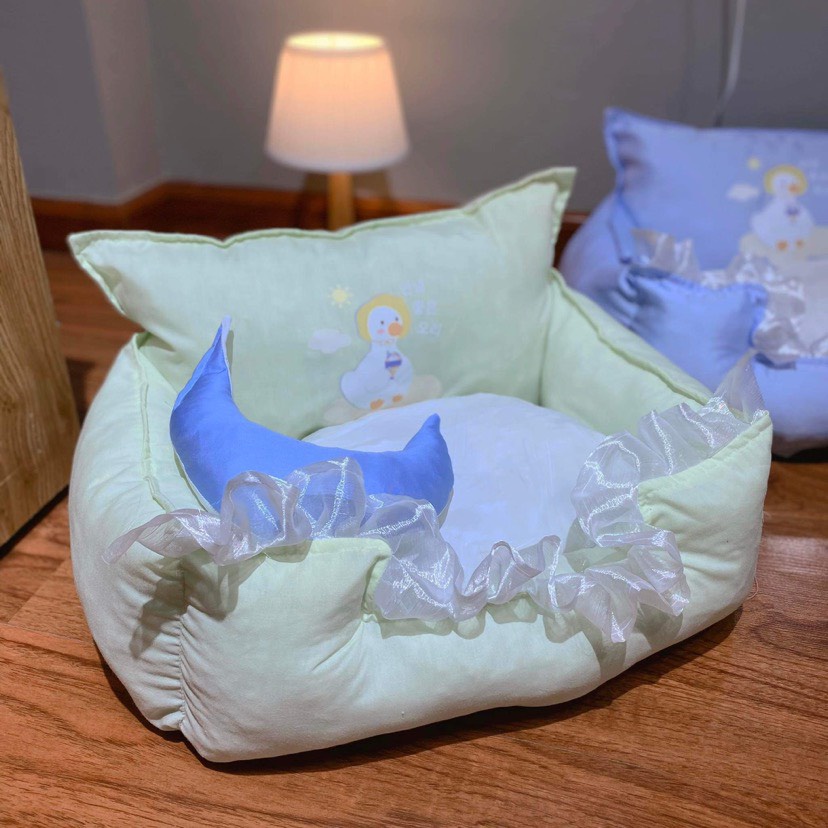 Ổ đệm Sofa kèm gối mặt trăng siêu cute cho thú cưng