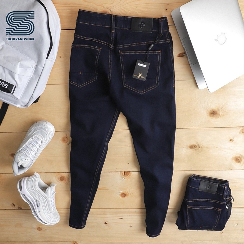 Quần jean nam màu xanh đậm, quần bò trơn cao cấp Sonvnxk - QJMSM1020 | BigBuy360 - bigbuy360.vn