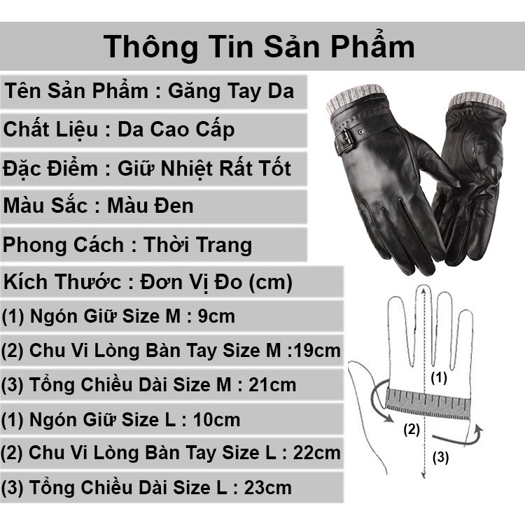 Găng tay da nam nữ thời trang mùa đông lót nỉ giữ ấm chống lạnh cao cấp cảm ứng màn hình điện thoại siêu mượt