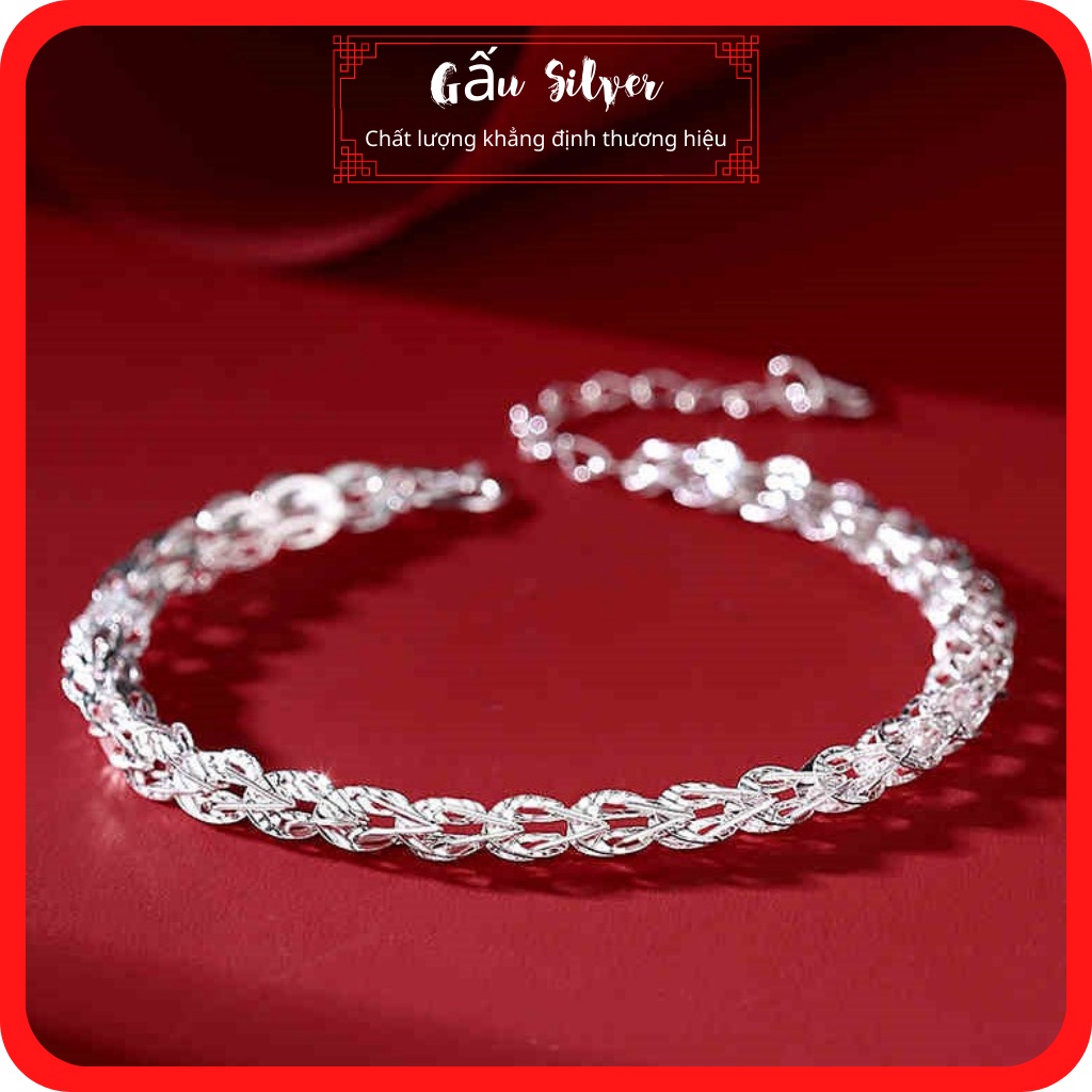 Lắc tay nữ, vòng tay bạc nữ 925 kiểu đuôi phụng nữ tính xinh xắn dài 18cm GẤU SILVER - G0022
