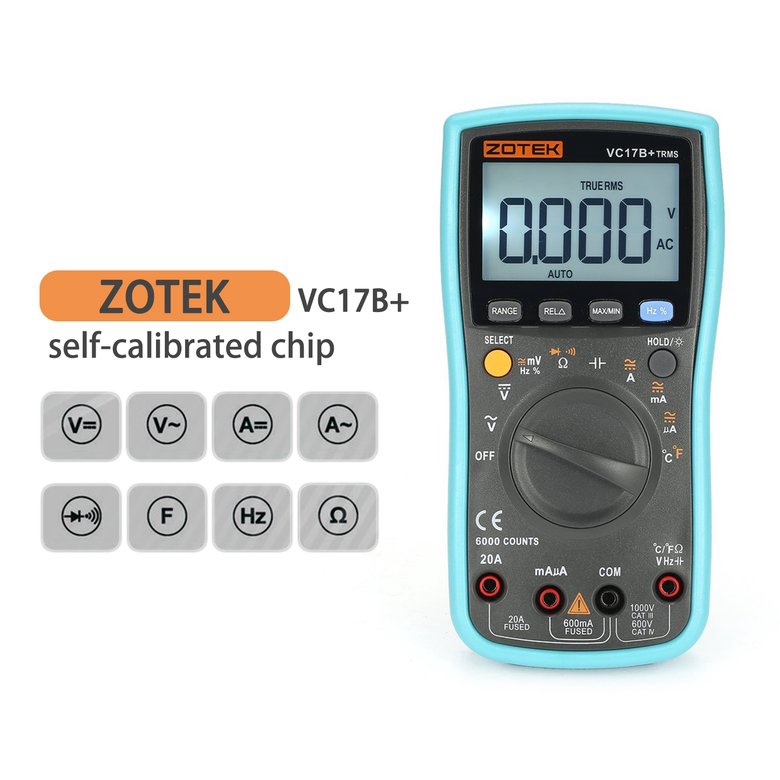 PK ZOTEK VC17B+ 6000 Counts True-RMS Digital Multimeter Auto Range AC/DC
Meter