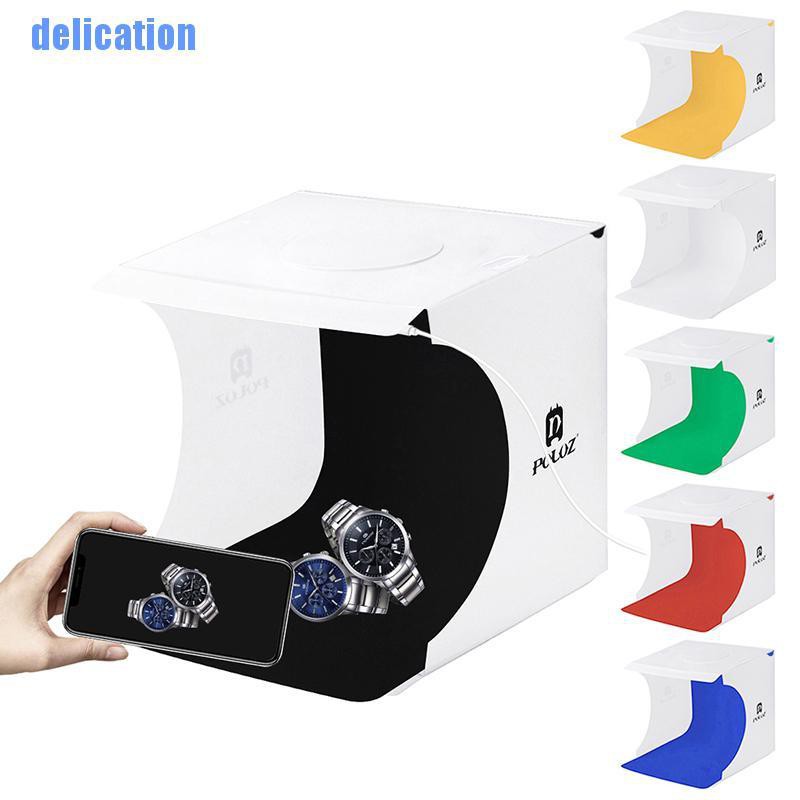 Delication✿ Mini Folding Photography Studio Soft Box 2LED Lightbox Background Photo Kit