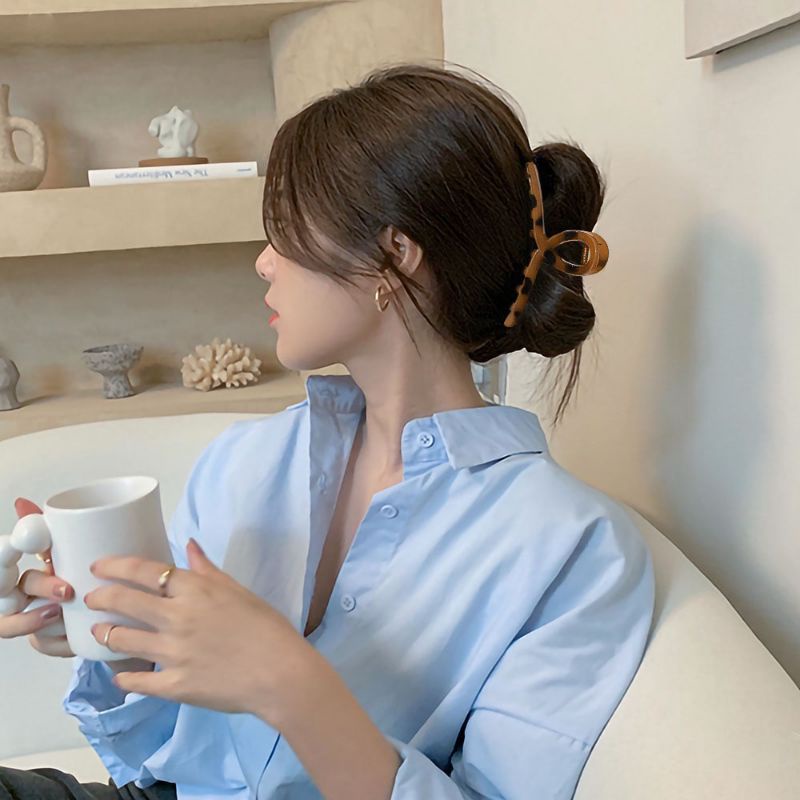 Kẹp tóc càng cua Hàn Quốc, họa tiết da báo thời trang cho nữ