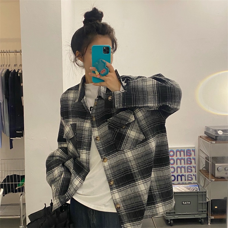 Áo Sơ Mi Tay Dài Họa Tiết Sọc Theo Phong Cách Preppy Dễ Phối Đồ