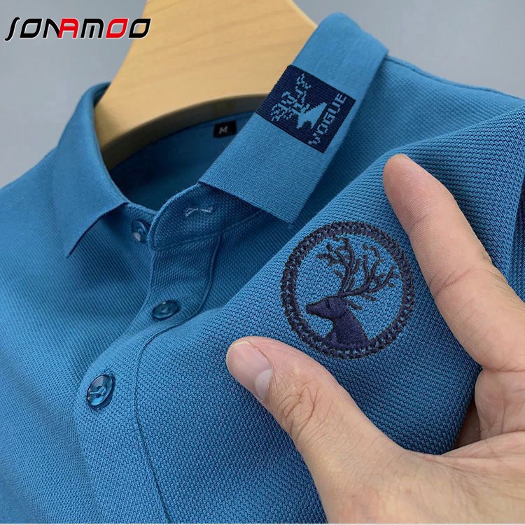 Áo polo Ngắn Tay Form Rộng Thêu Họa Tiết Dành Cho Nam