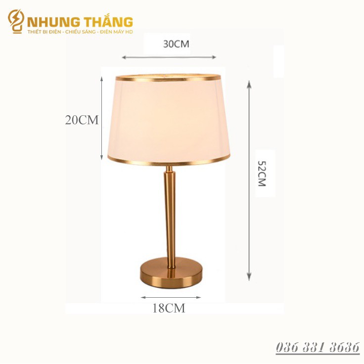 Đèn Ngủ Để Bàn S3074 Decor Vintage - Khung Kim Loại - Kiểu Dáng Sang Trọng - Tặng Kèm Bóng Led - Bảo Hành 12 Tháng