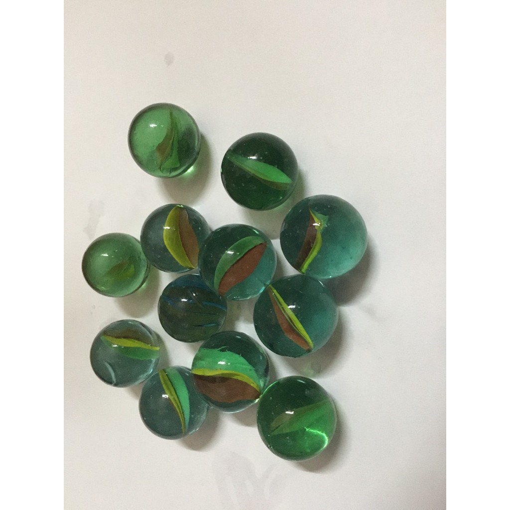 Bi ve thuỷ tinh Loại to khế 3 màu bộ 10,20 viên đường kính 24mm