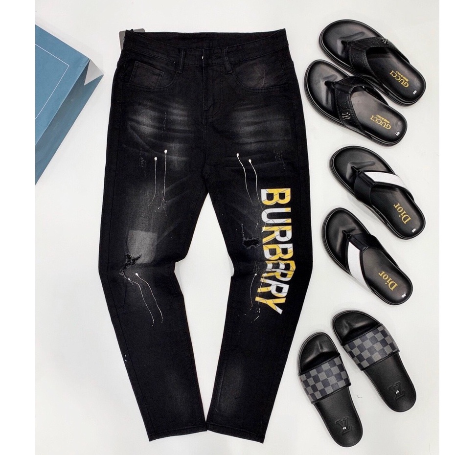 Quần Jean Nam co giãn rách gối năng động