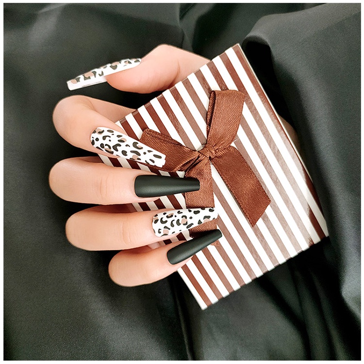 3512 YUKEHUI móng tay giả kèm keo bộ móng tay giả set móng giả trong suốt móng tay giả đính nơ móng tay giả dài vuông móng tay giả dài đính đá