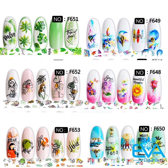 Miếng Dán Móng Tay 3D Nail Sticker Tráng Trí Hoạ Tiết Tranh Vẻ Nghệ Thuật F653