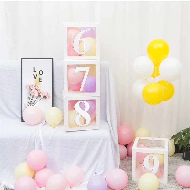 Hộp Bong Bóng Latex Trong Suốt In Chữ Trang Trí Tiệc Sinh Nhật / Đám Cưới / Giáng Sinh / Valentine