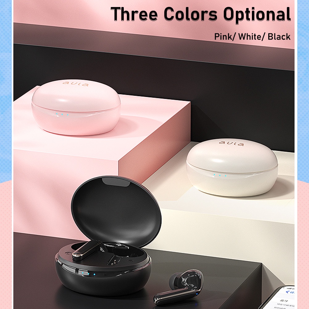 Tai nghe không dây AULA AL110 TWS bluetooth 5.1 300mAh kèm hộp sạc chất lượng cao thiết kế sáng tạo