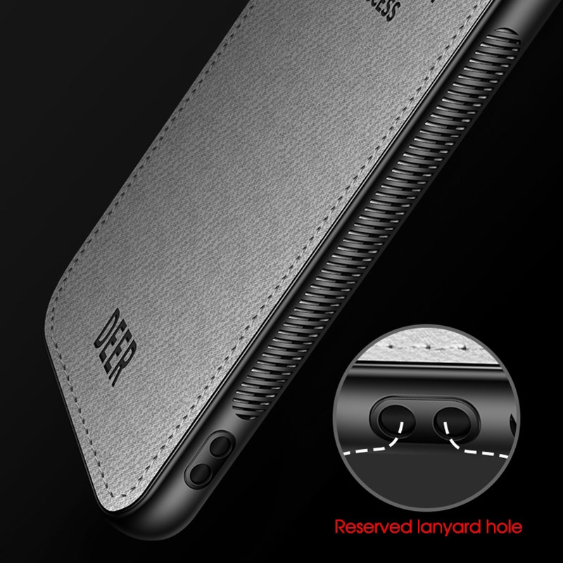 Ốp lưng bọc vải dập hình hươu cho điện thoại Huawei Honor 20 8X Max 10 Lite 8C P8 Lite 2017 Nova4 P30 Pro Mate 10 Lite